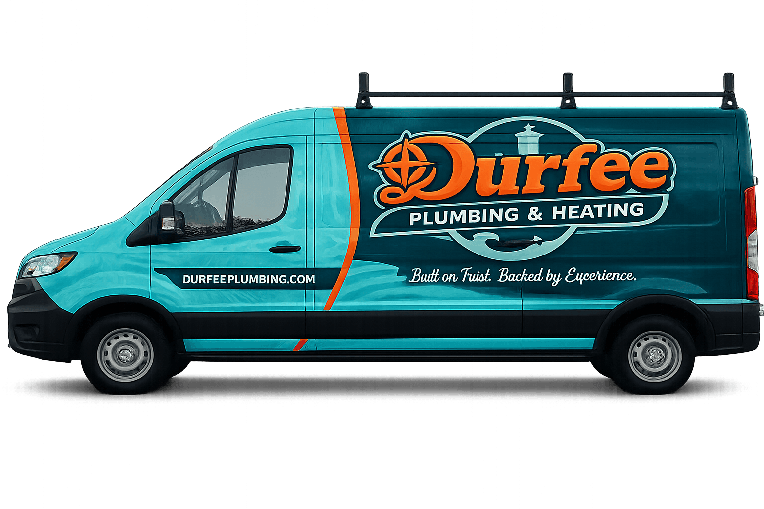 A Durfee Plumbing & Heating branded service van.
