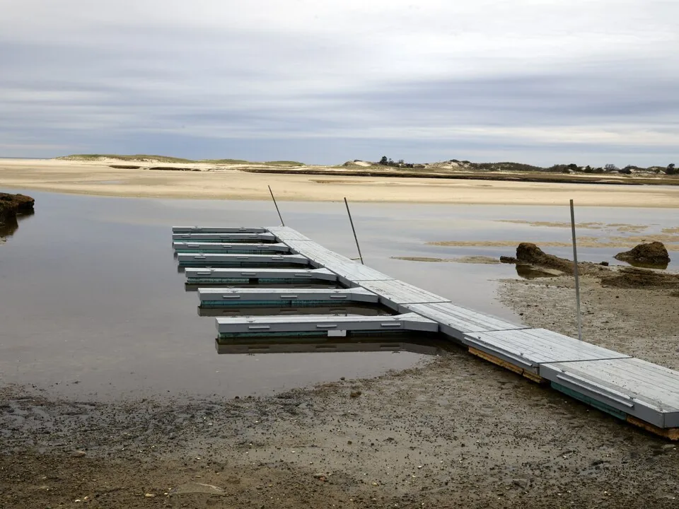 Small boat piers at Gray’s Beach in Yarmouth Port